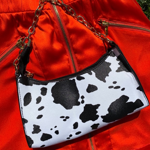 cow print mini bag
